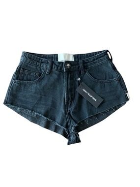 One Teaspoon The One Cheeky Denim Shorts Fox Black Sz 27